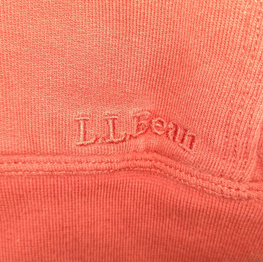 L.L. Bean Sweatshirt Hoodie Men's L Burnt Orange Fleece Sherpa Lined FullZip